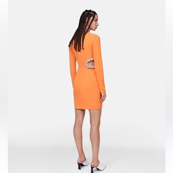 Stella McCartney Crystal Rope Cutout Long Sleeve Cady Minidress 10 NWT $2,500 - Picture 4 of 9